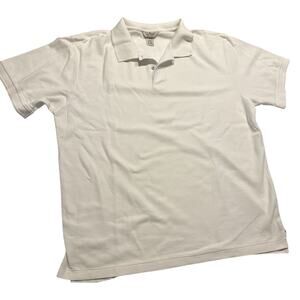 LL Bean Mens Size XL Tall White Polo Shirt Traditional Fit Short Sleeve Preppy